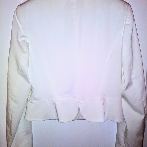 Vintage Cache white crop jacket sz 8 gold zipper - Picture 4 of 8